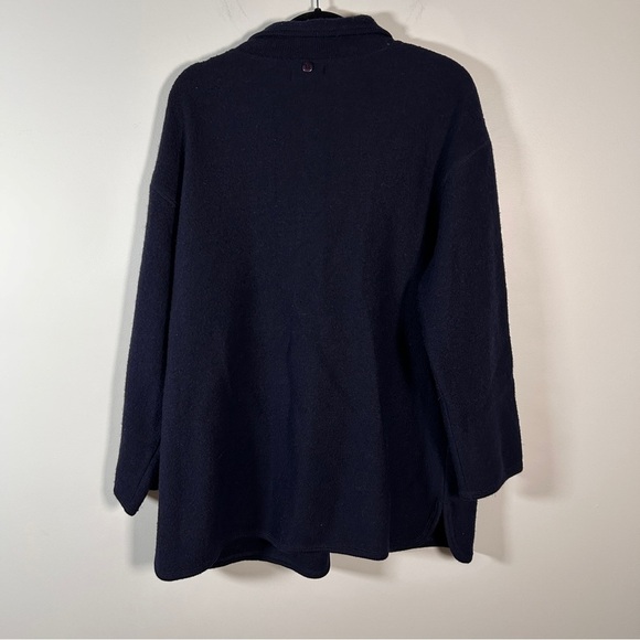 Tabi Wool Coat Women’s size Medium Navy Blue Zip-Up missing hood Oversized - Picture 7 of 9